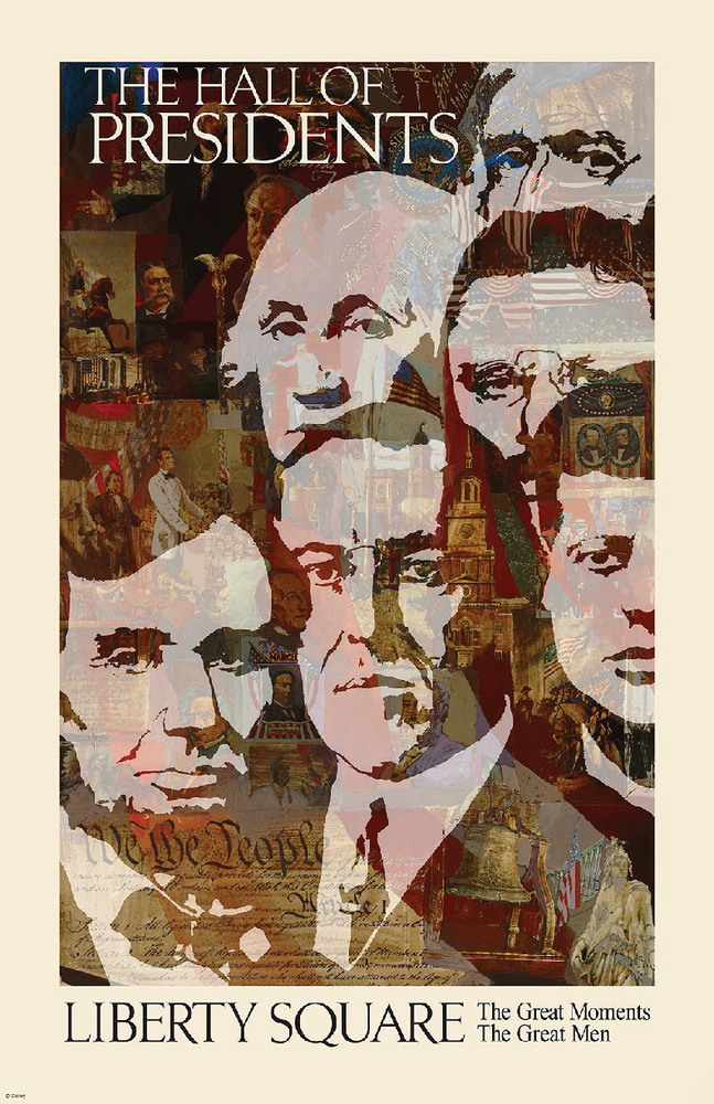 Disney Hall of Presidents 13x19 Satin Finish Liberty Square Poster Art  