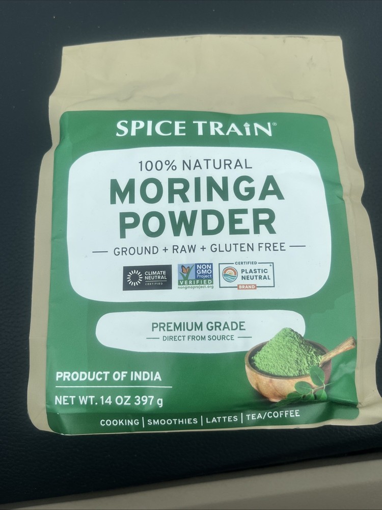 100% Natural Moringa Powder 397g/14oz by Spice Train Expires 6/26