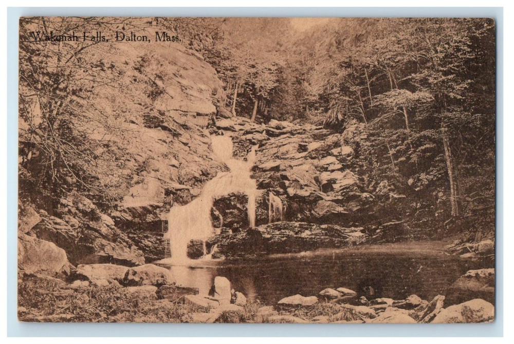 c1910's Wakonah Falls Dalton Massachusetts MA Waterfalls Antique Postcard