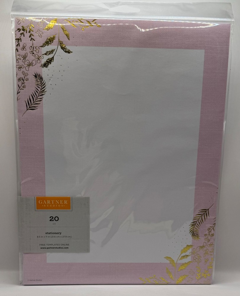 Pink and gold foil fall seasonal stationery set 20 count-image