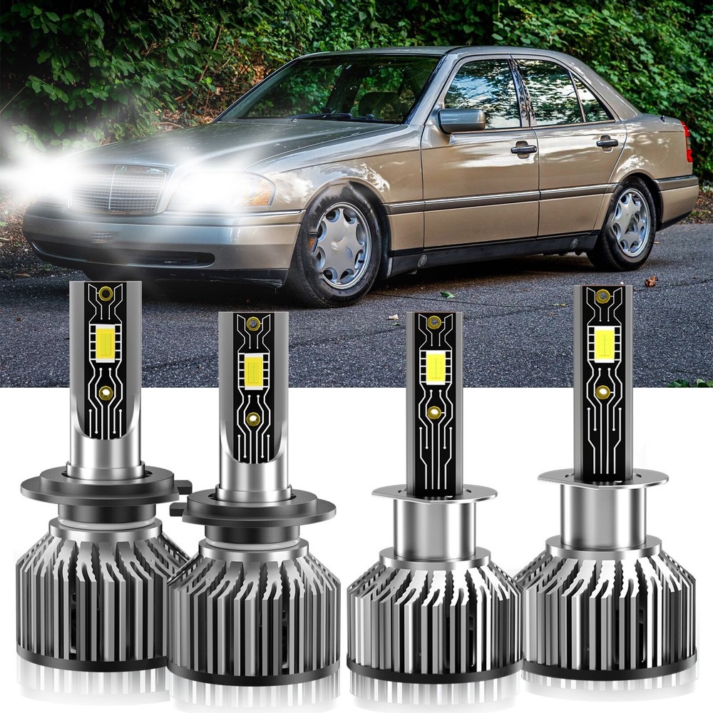 Upgrade Your 1997-2000 Mercedes-Benz C280 with H1 H7 LED Headlight Bulbs Kit in Bright White
