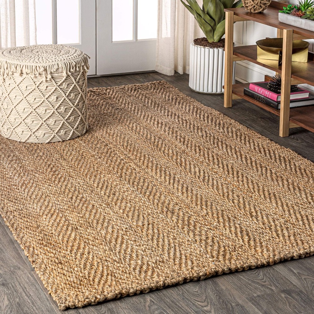Jonathan Y Espina Hand Woven Herringbone Jute Rug For Indoor