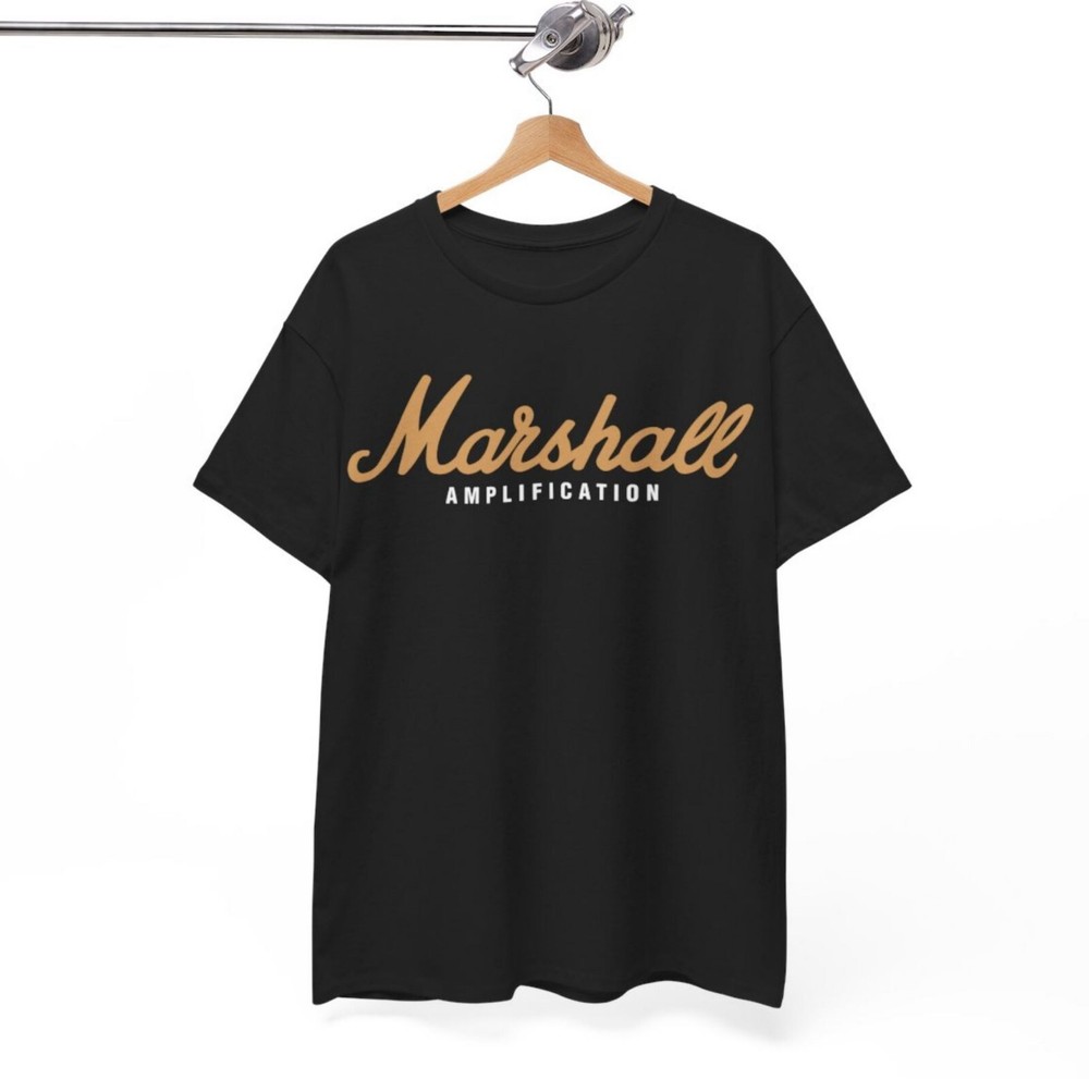 Marshall Amplifier Logo T-Shirt Black S-5XL Rock Band Merch