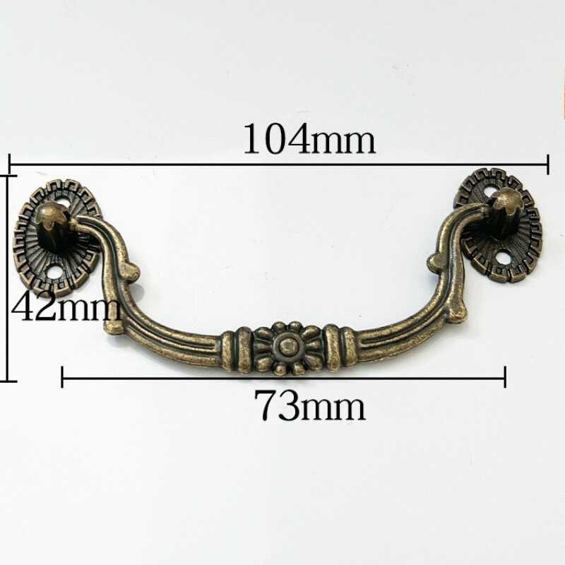 6pcs 104mm Bronze Tone Alloy Handles for Wooden Drawers Cabinets Bedside Tables