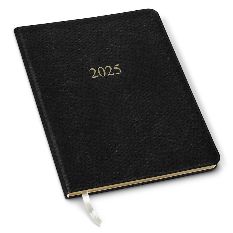 Gallery Leather Color Ostrich Black 2025 Large Weekly Agenda