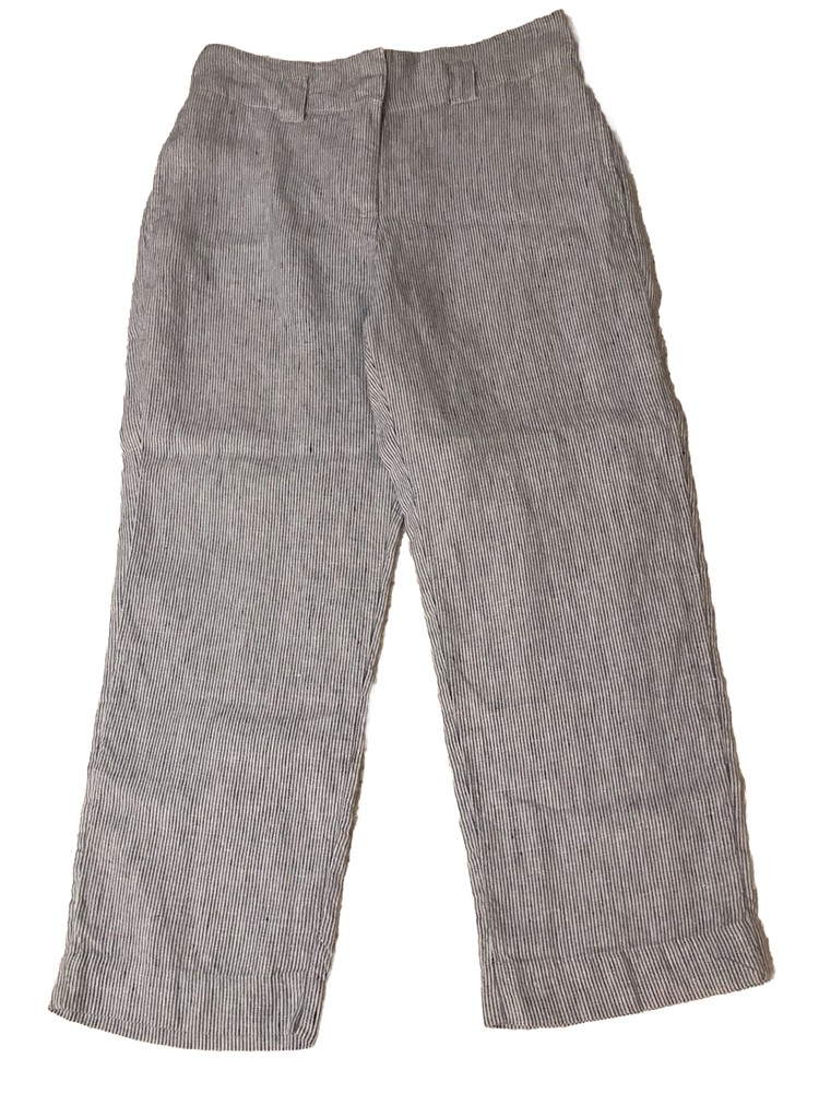 Chicos Womens Size 0R US 4 Blue White Pinstriped Linen Boho Beach Pants