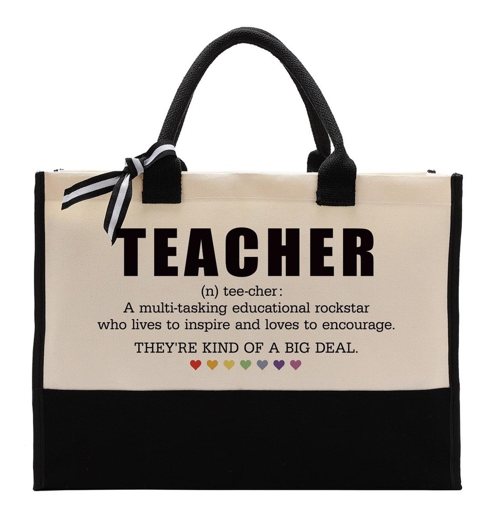 Canvas Cotton Teacher Tote Bag – Durable & Stylish Appreciation Gift