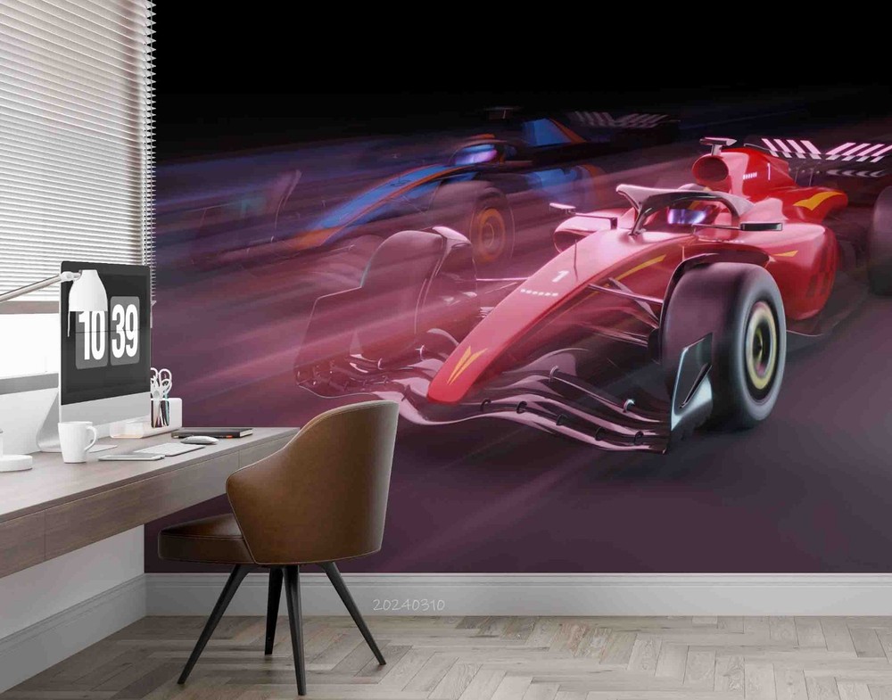 3D Racing Car Wall Murals Wallpaper Murals Wall Sticker
