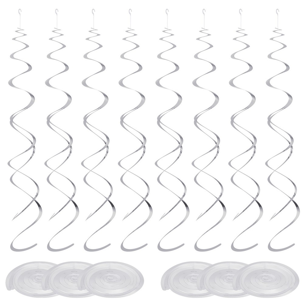 42pcs Silver Hanging Swirls Ceiling Decoration Twin Tails Party Swirls