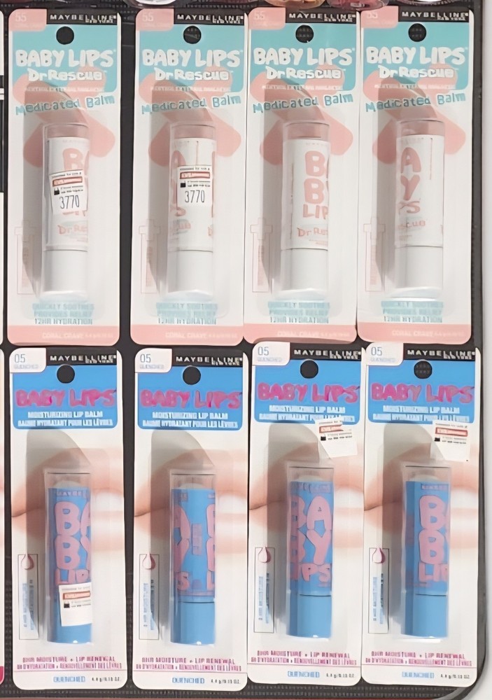 8 Maybelline Baby Lips Lip Balms - 4 Quenched & 4 Coral Crave Hydrating