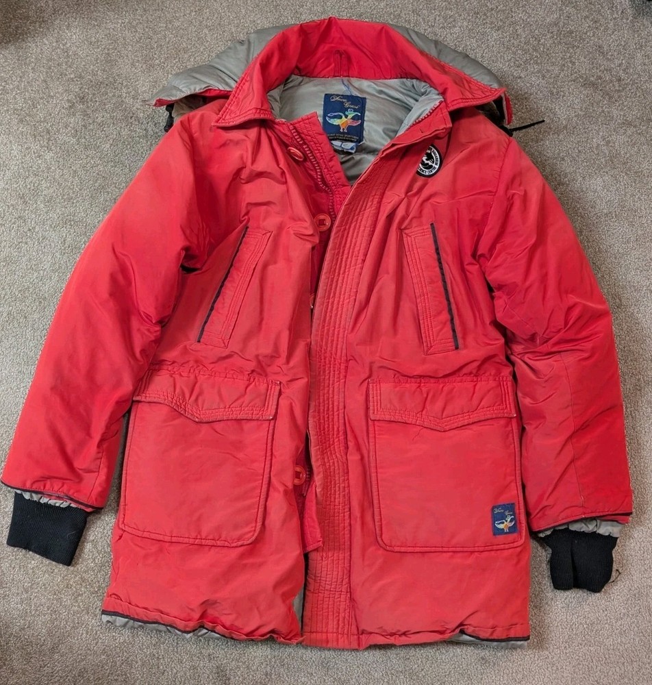 Vintage SNOW GOOSE Big Red Parka Down Filled Jacket (Size 38-40) Medium