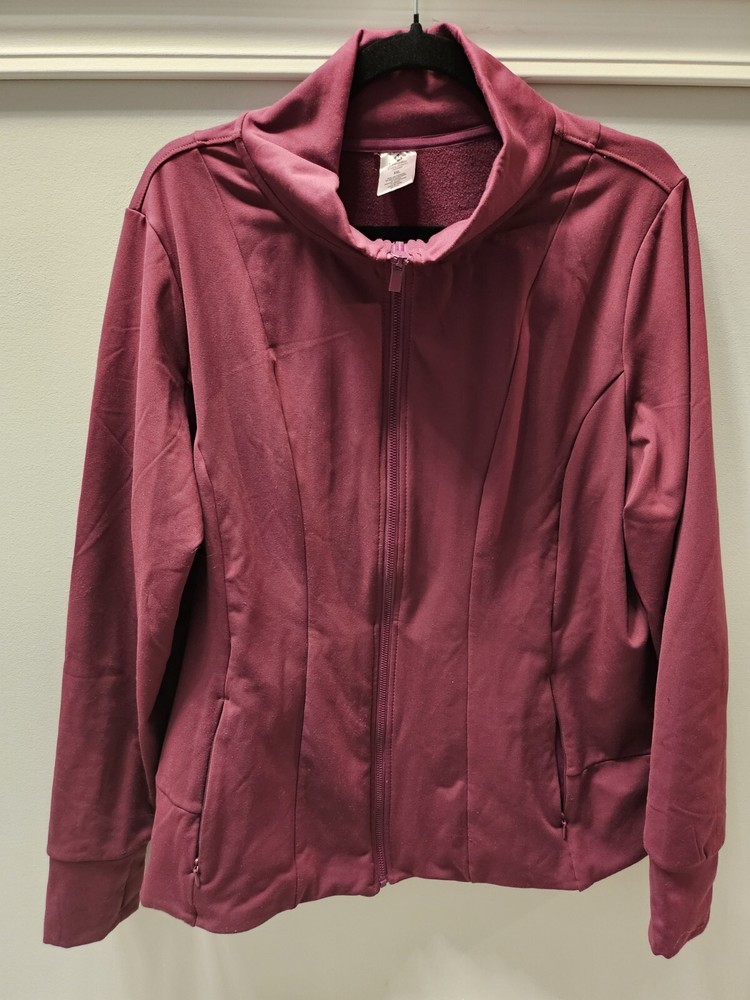 Members Mark Extra Warm Full Zip Athletic Jacket with Pockets Maroon XXL-image