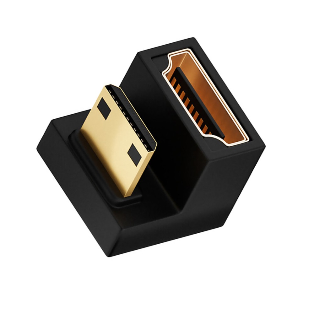 1Pc U Shape Mini HDMI to HDMI Adapter Durable 8K Mini HDMI Male to 180°