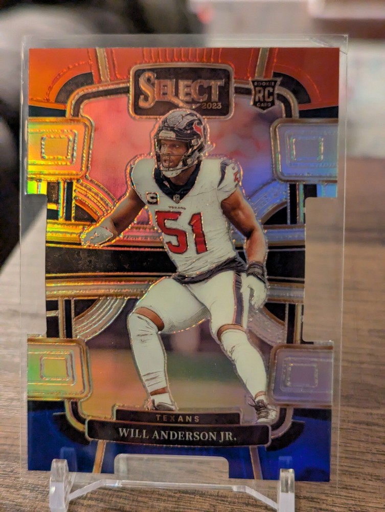 2023 Panini Select - Concourse Red & Blue Prizm Die-Cut #40 Will Anderson (RC)