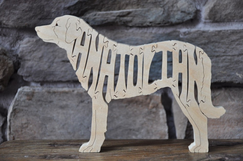 Anatolian Shepherd Turkish Dog  Wooden Amish Made Toy Puzzle  Art Figurine