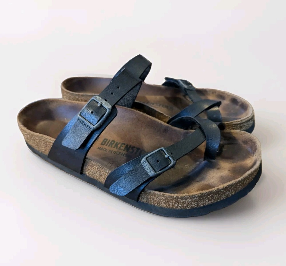 Birkenstock Mayari Graceful Pearl Black Regular Size 38 Made Germany Metal Buck
