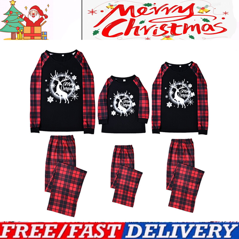 Family Nightwear Lohill Sale Xmas Christmas Pajamas Cute Matching for Couples-image