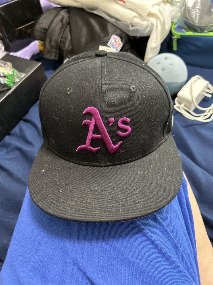 Oakland Athletics A's Black & Purple Snap Back Hat Gilead Pride Day SGA 2022-image