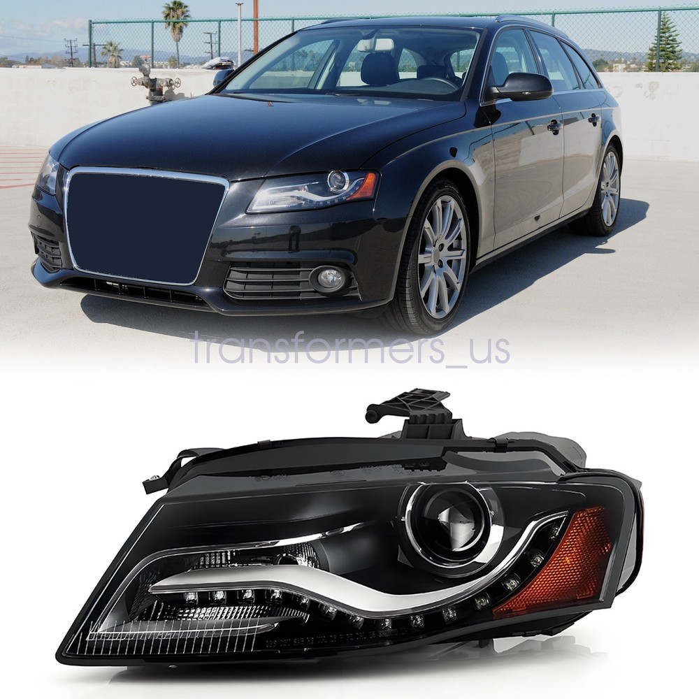 For 2009-10 Audi A4 B8 HID Projector headlight Non AFS LED DRL Left Driver Side