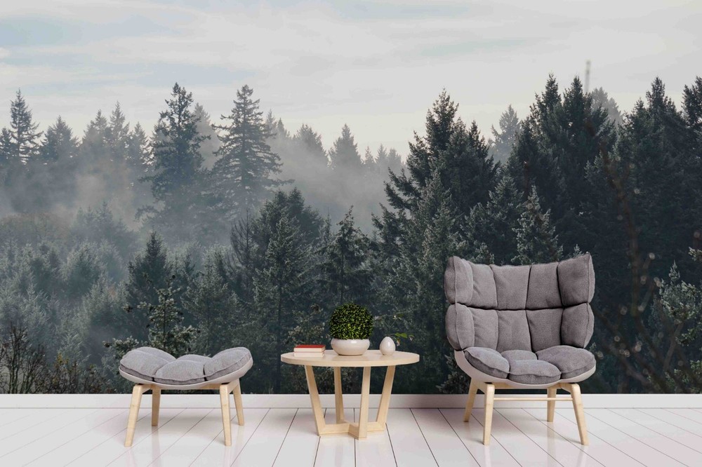 3D Forest Mist Landscape Wall Murals Wallpaper Murals Wall Sticker