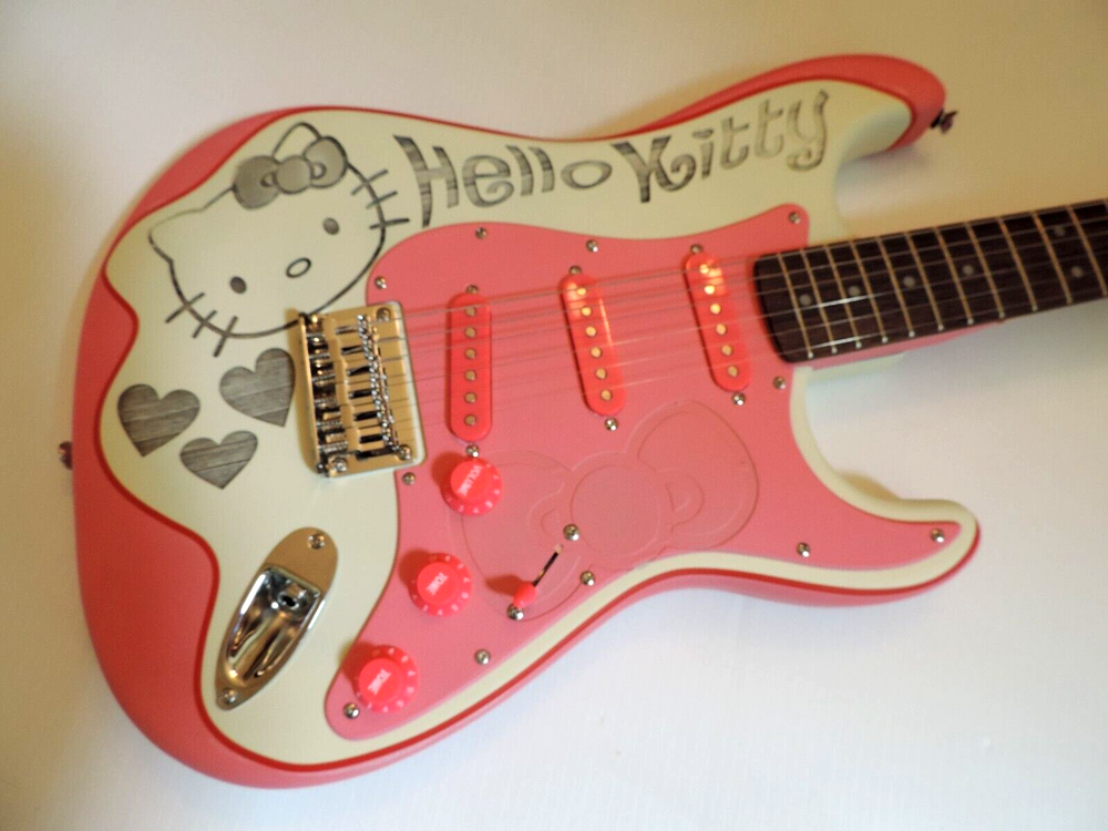 FENDER STRATOCASTER HELLO KITTY  BY DDCC CUSTOMIZED  STRAT GUITAR PRE ORDER.