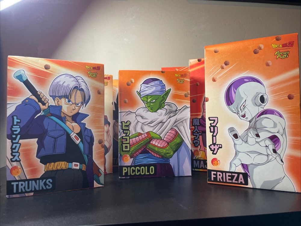 COMPLETE Reese's Puffs Dragon Ball Z Collectible Cereal Boxes - Limited Edition