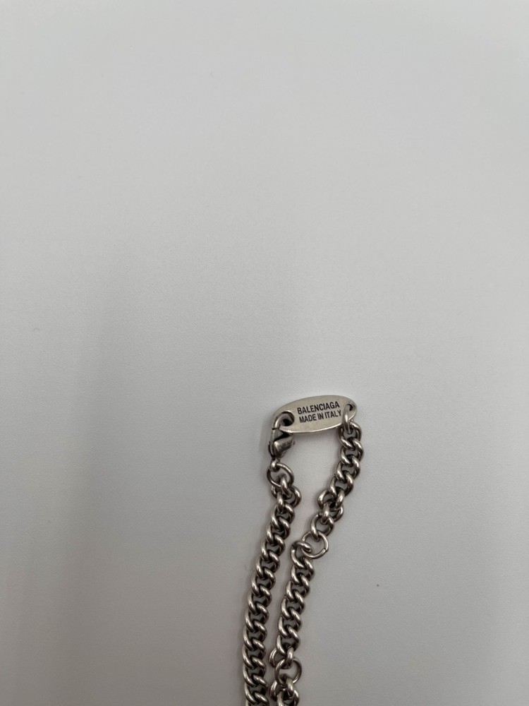 Pre Owned Balenciaga Silver Graffiti Necklace  No Dust Bag Or Box