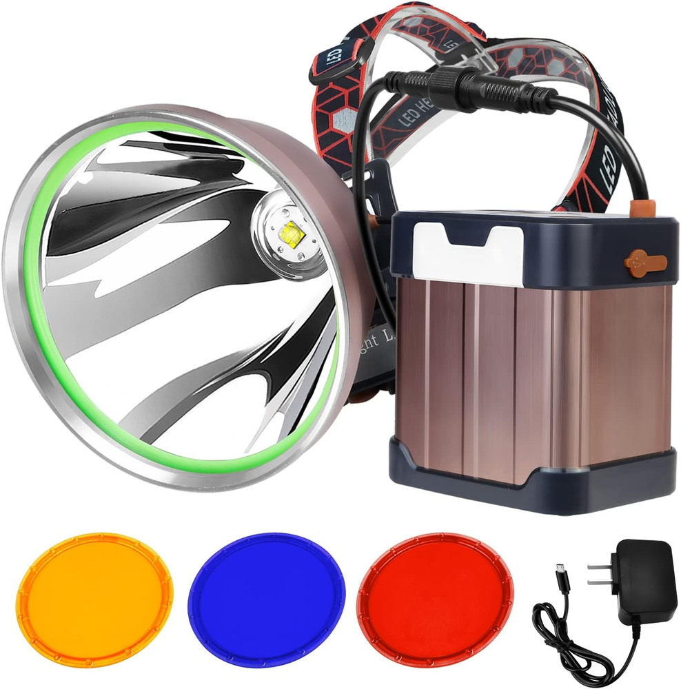 Coon Hunting Lights High Power LED Headlamp Super Bright High Lumens 22000Mah Re