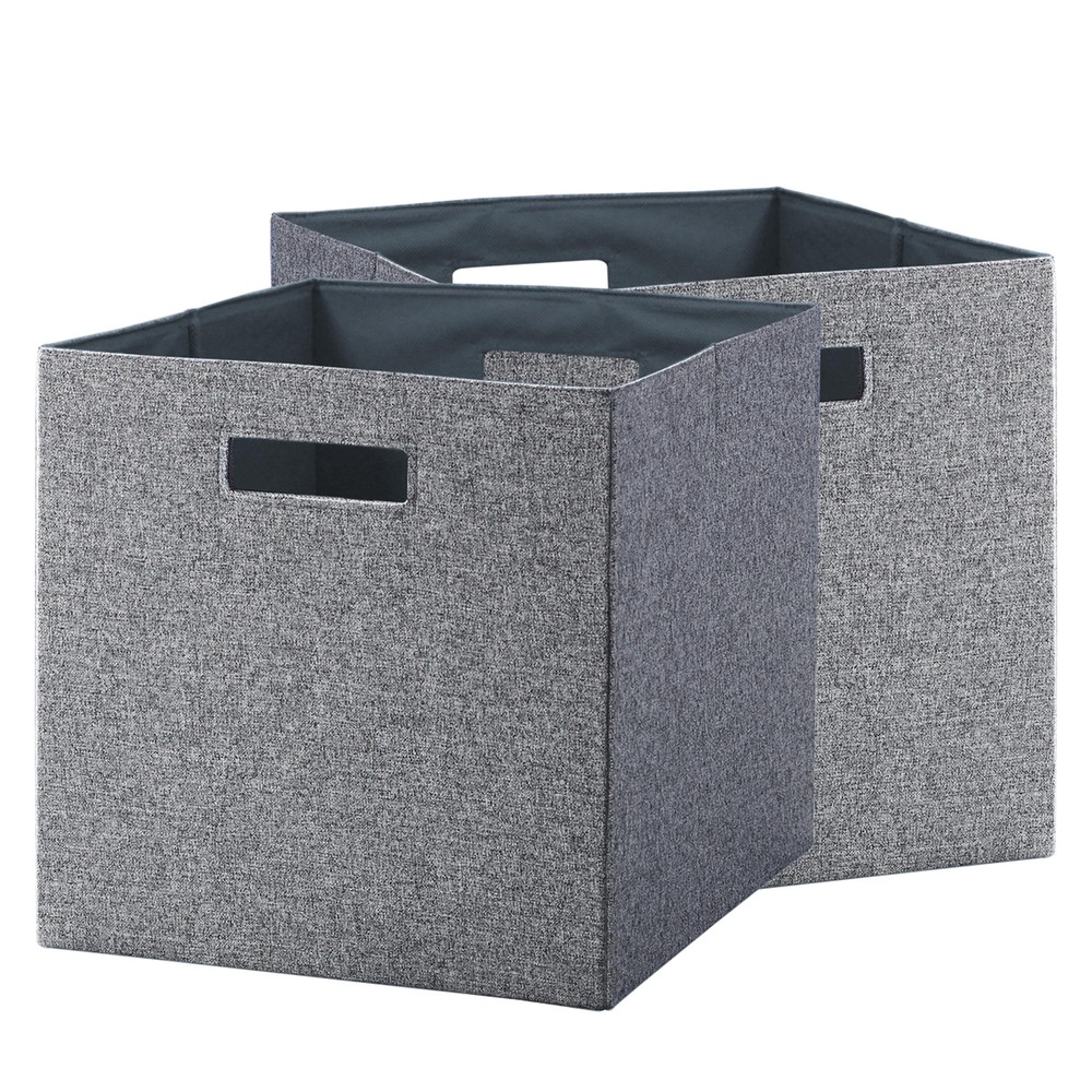 Better Homes & Gardens 12.75 Inch Gray Fabric Storage Cubes 2-Pack
