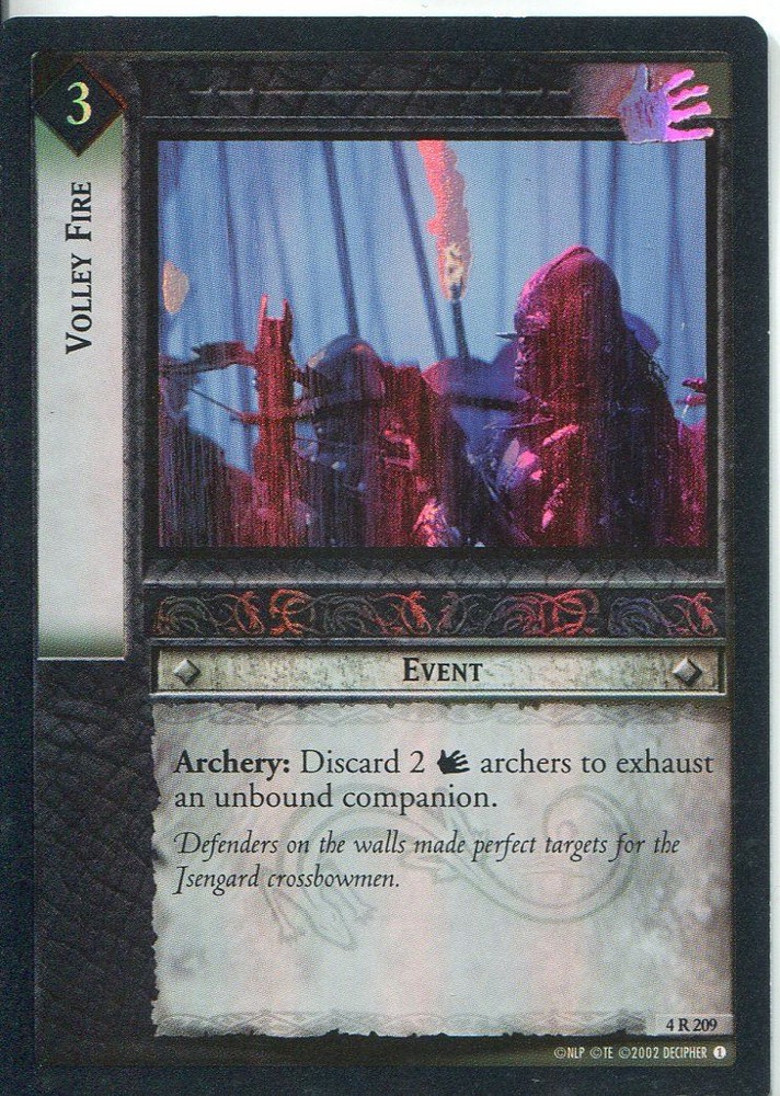 Lord Of The Rings CCG Foil Card TTT 4.R209 Volley Fire