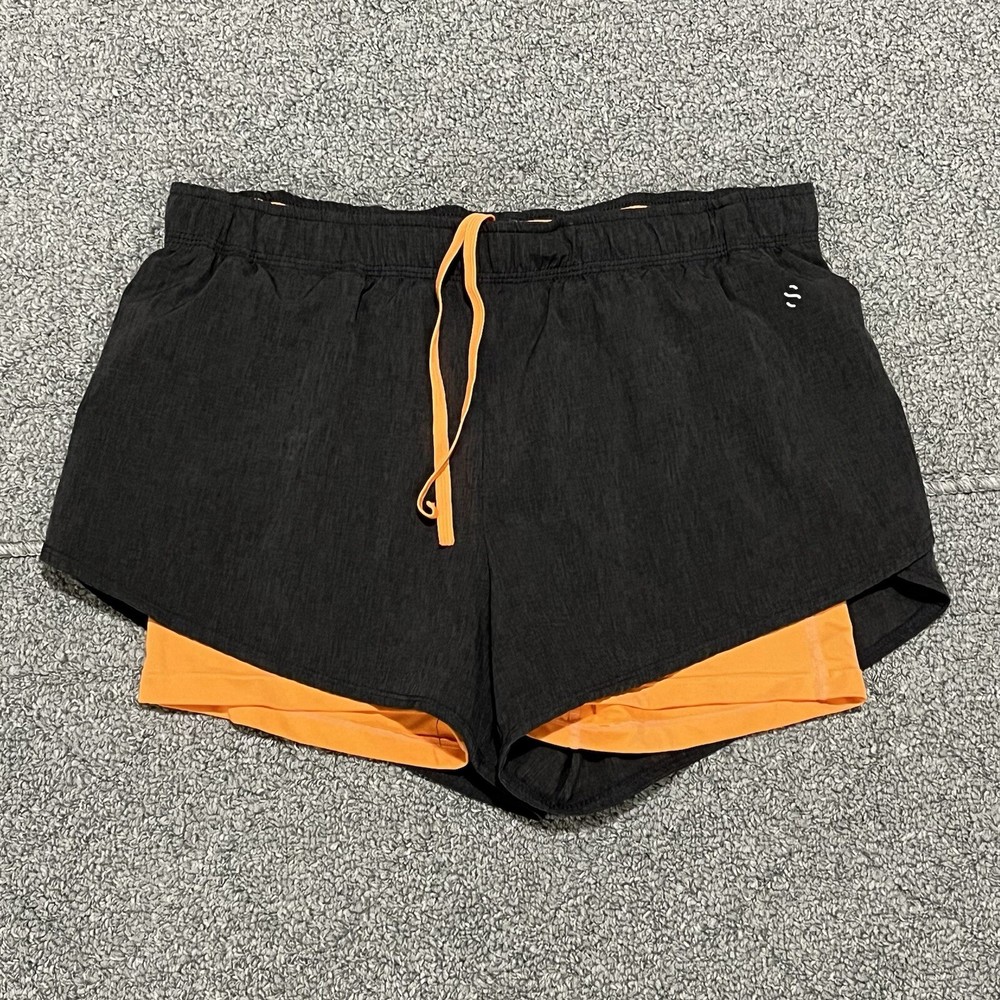 H&M Sport Athletic Shorts Womens 8 Black Elastic Drawstring Lined Running