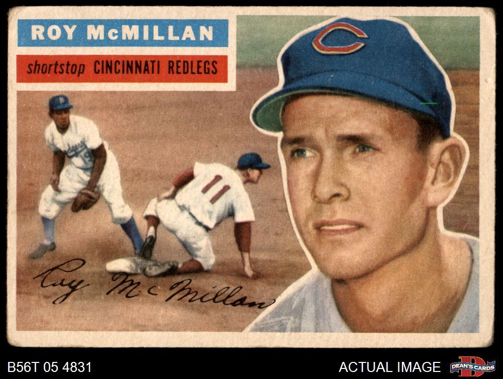 Roy McMillan 1956 Topps #123 gris espalda roja variación común 1 - pobre