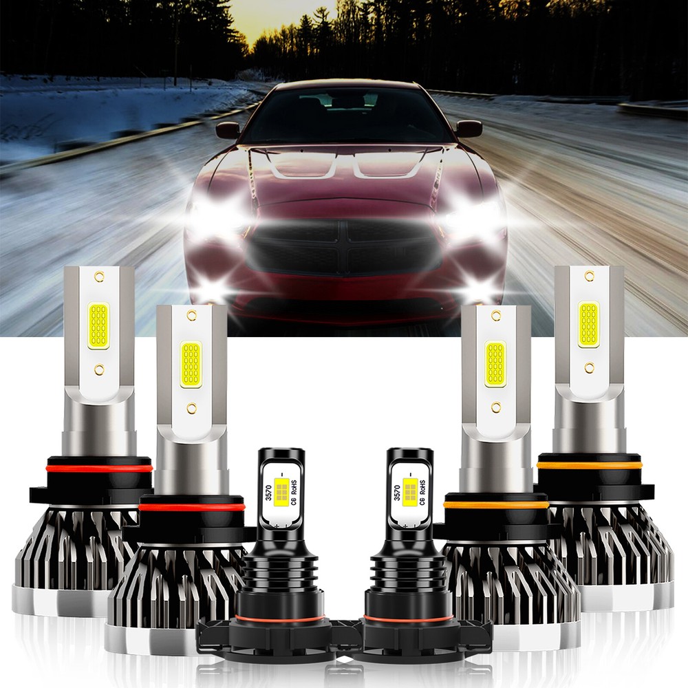 For Dodge Charger 2010-2010 Combo 9005 9006 5202 LED Headlight Bulbs Fog light