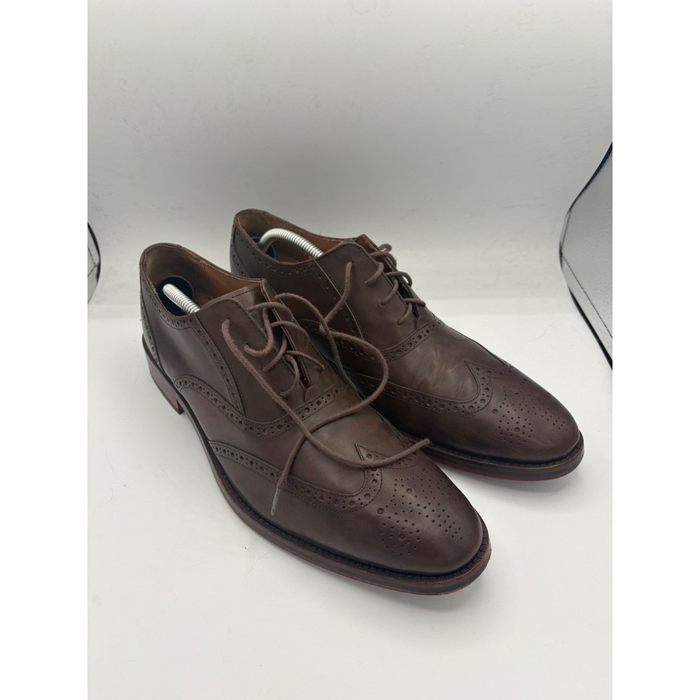 Cole Haan Mens Grand.OS Wingtip Oxford Brown Leather Dress Shoes C20275 Size 12