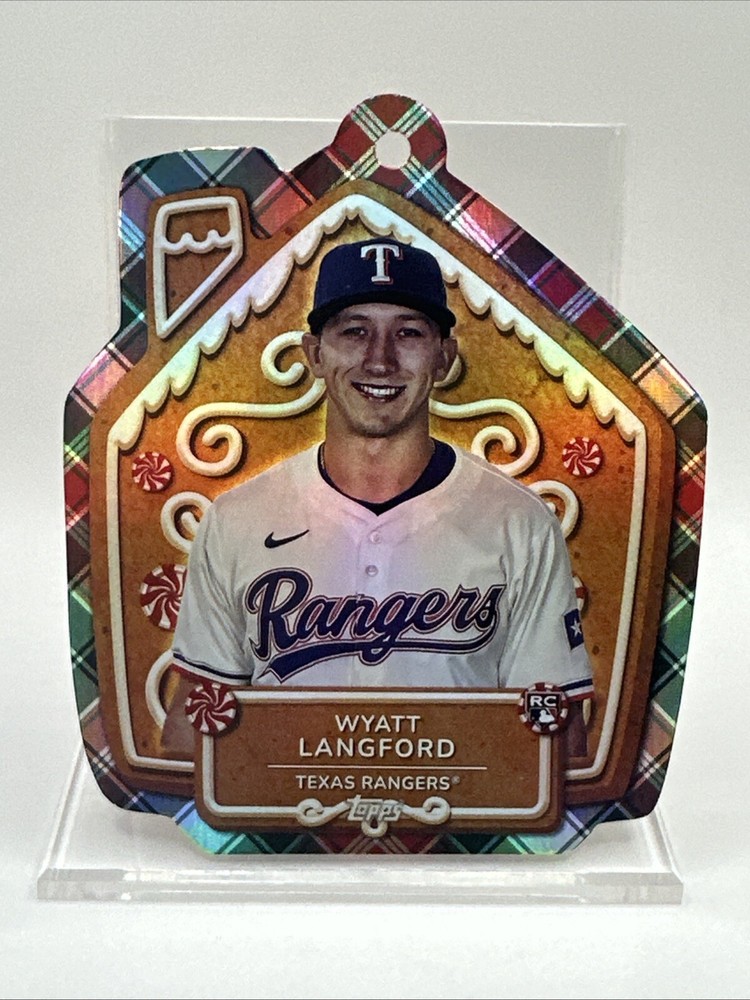 Topps 2024 Holiday Wyatt Langford Ornament Card (RC) Texas Rangers