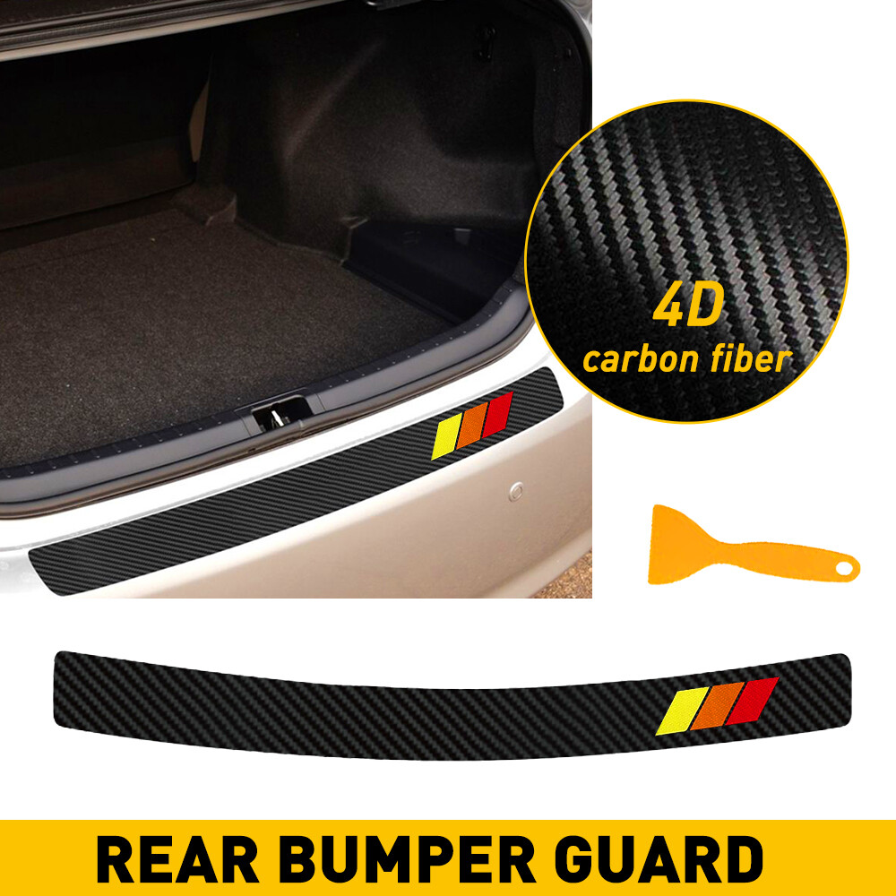 Rear Bumper Protector Trim Cover Black Rubber Sill Trunk Plate Cover Pad Guard