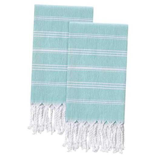 Soft 100% Cotton Turkish Aqua Bath Towels - 2-Pack, 20x30 Inch