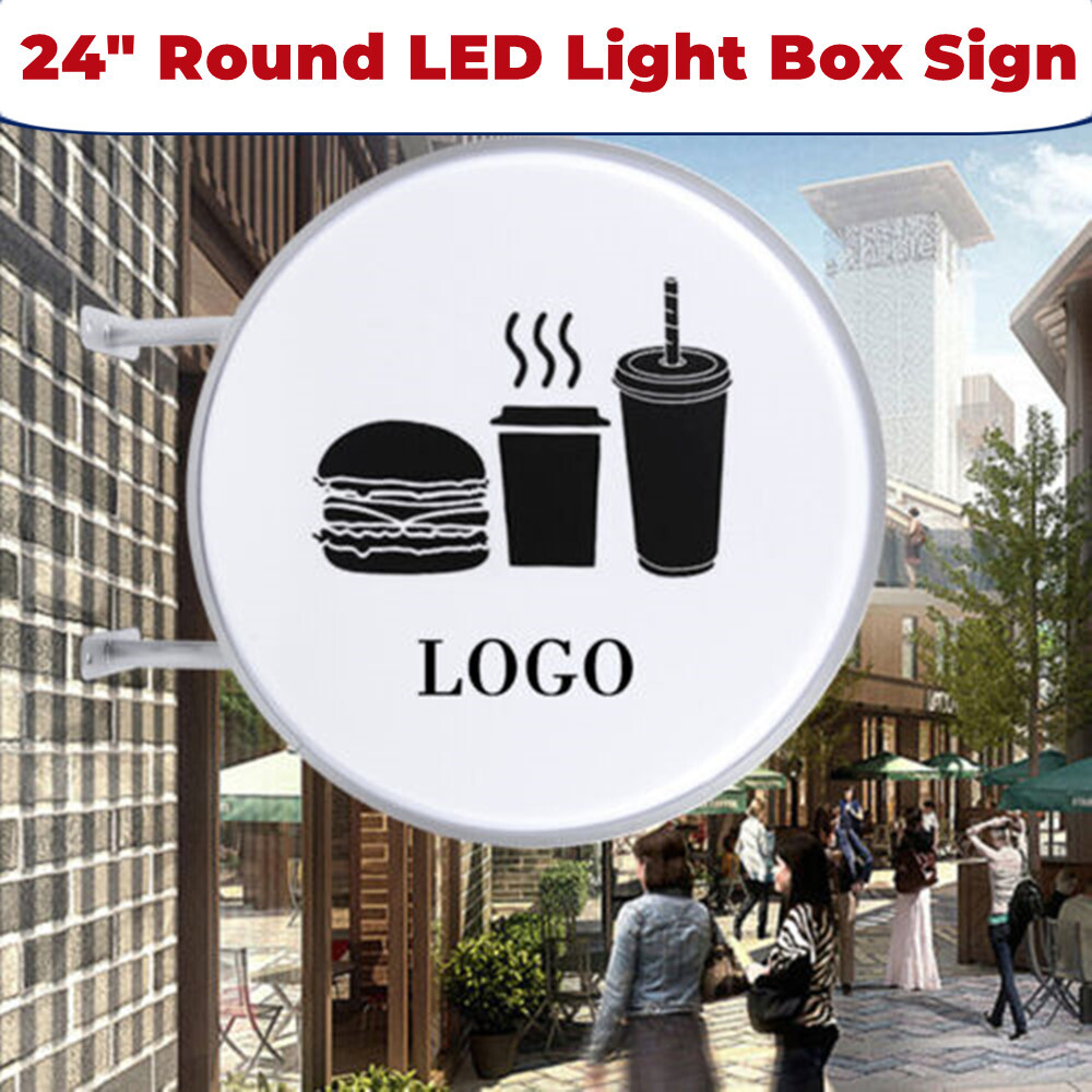 Round Double-Sided LED Light Box for Outdoor Business Advertising & Illuminated Signage