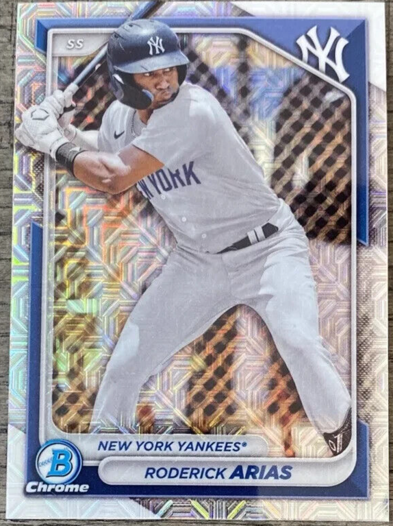 Roderick Arias 2024 Bowman Chrome Mega Box Mojo Refractor Yankees RC #BCP-100