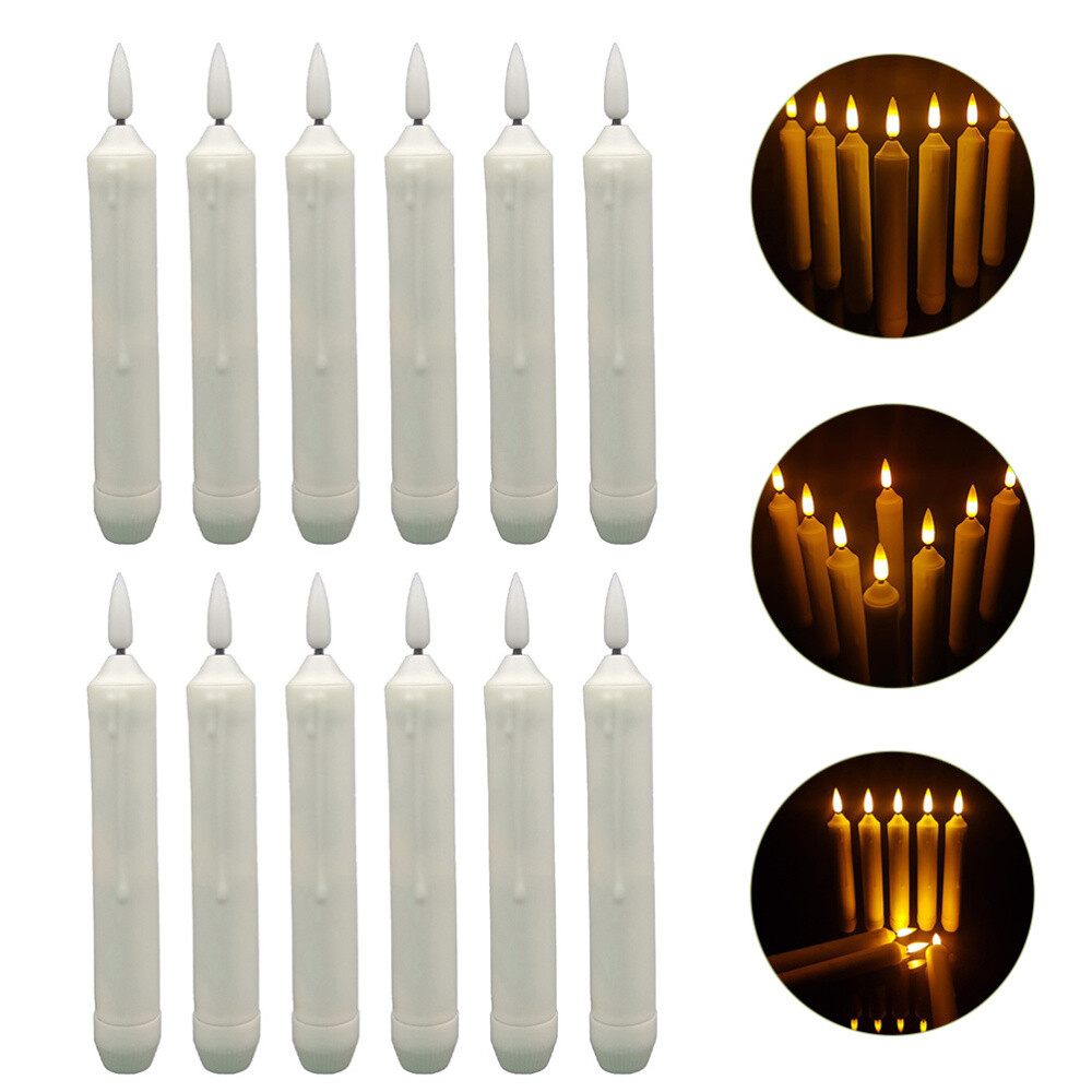 12 Pcs Mini LED Flameless Electronic Window Candles with Lights