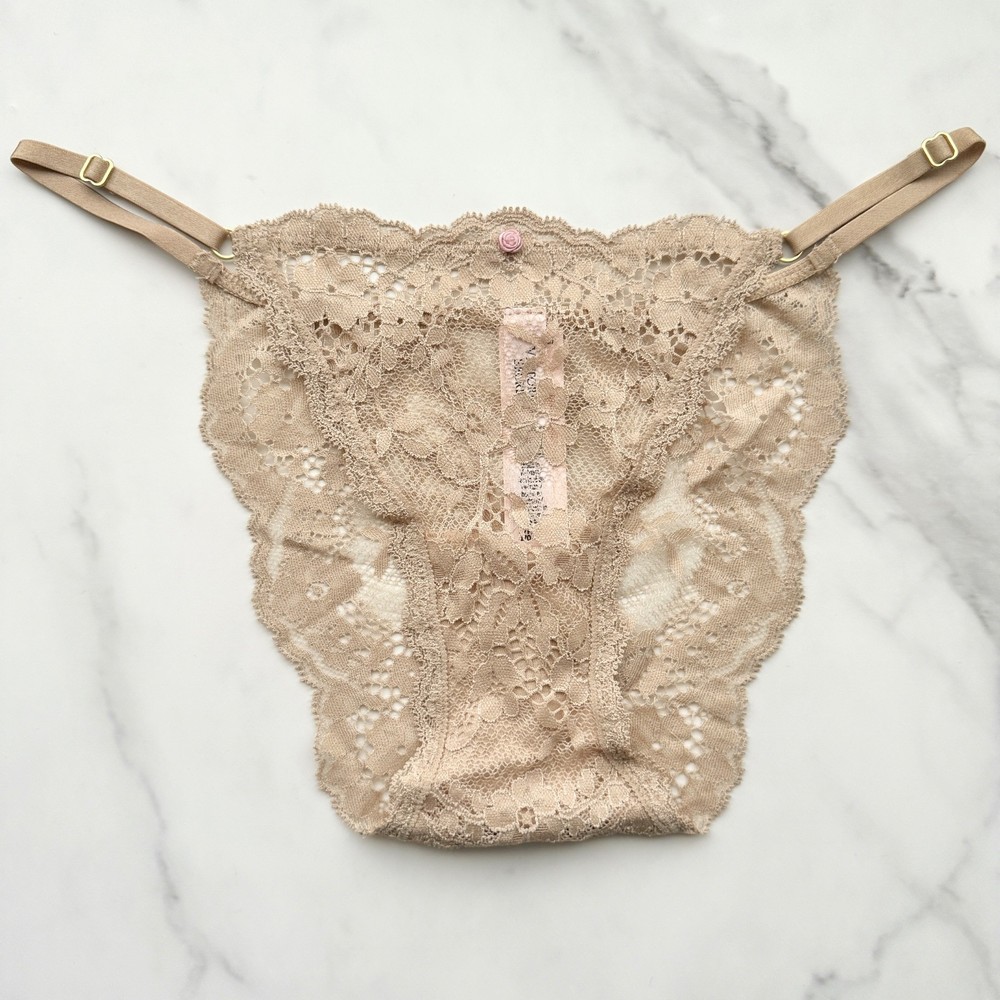 Victoria's Secret Dream Angels Lace Adjustable String Bikini Panty Praline