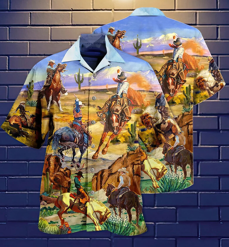Cowboy and Desert Love Cool 3D Hawaii Shirt US Size All Over Print Affordable
