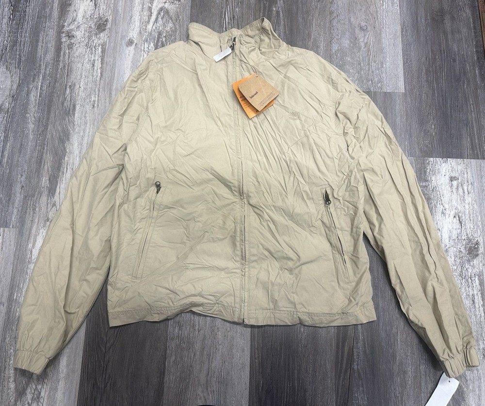 Timberland Men's Windbreaker Jacket Sz XL NWT Tan Y2K