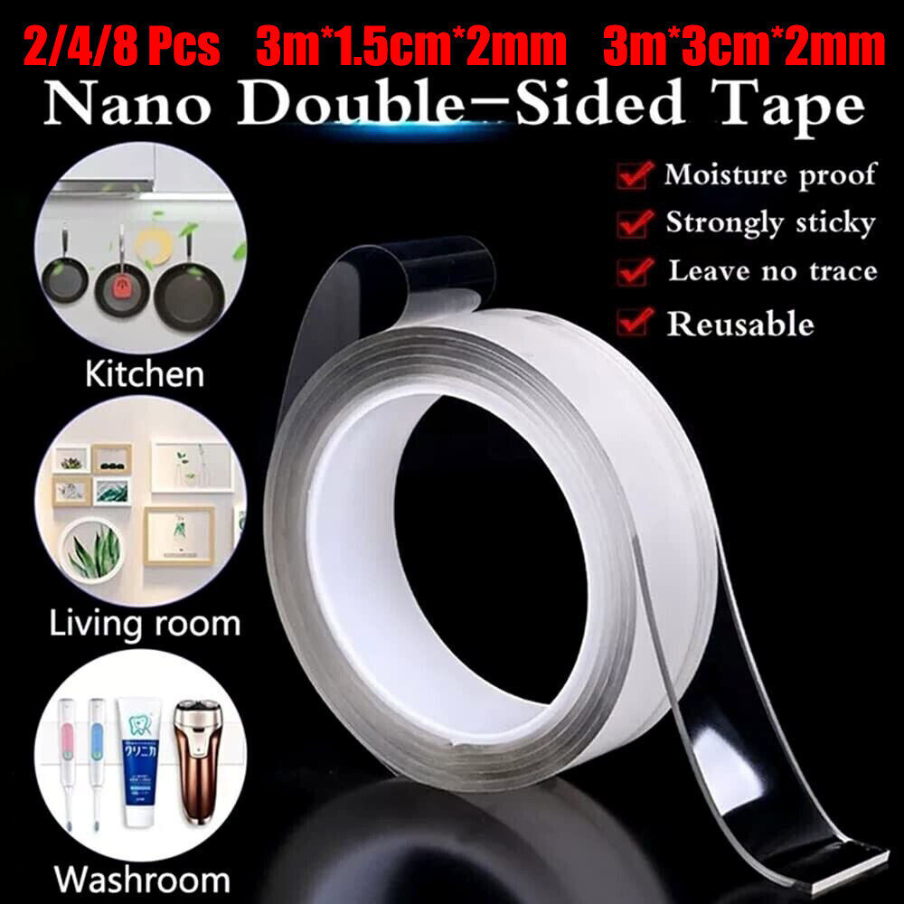Nano Super Tape Double Sided Heavy Duty Reusable Adhesive Stick Transparent Tape