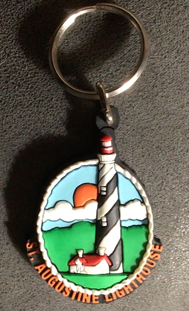 St. Augustine Lighthouse Maritime Museum Florida 3-D Rubber Key Ring Keychain