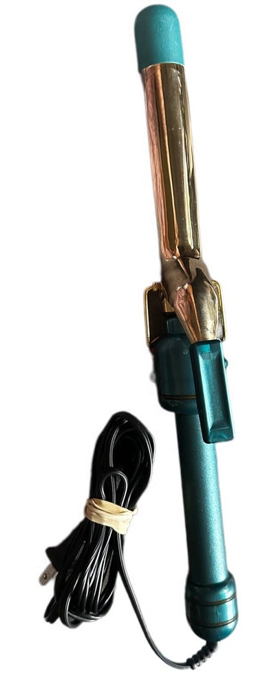 Wonder Wand Curling Iron Turquoise Blue Gold Works Great