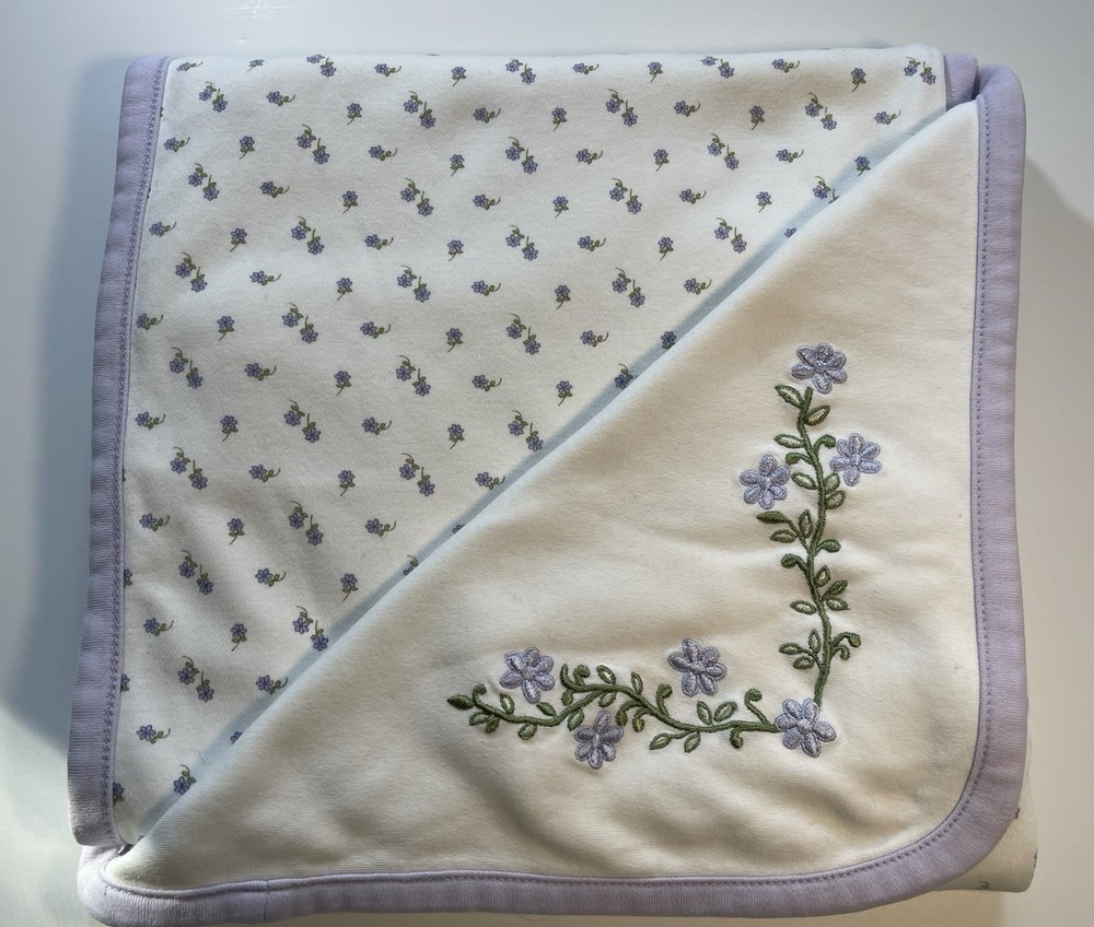 2000 Gymboree Ditsy Floral Purple Baby Blanket Y2K Vintage Rare HTF
