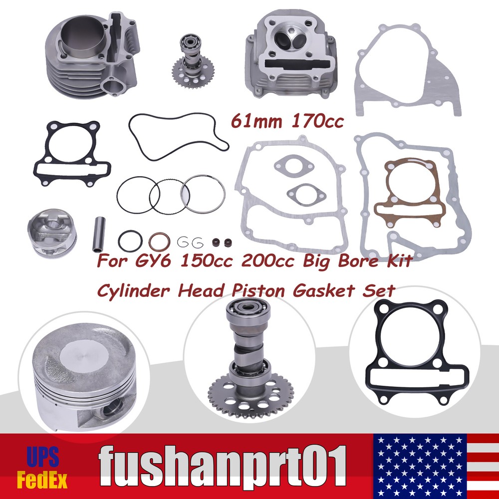 For Gy6 150cc 61mm Engine Rebuild Kit Big Bore Cylinder Kit With Cylinder Head