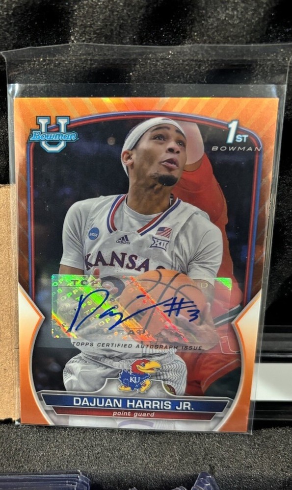 2022-23 Bowman University Chrome Orange Shimmer  #90 Dajuan Harris Jr. /25