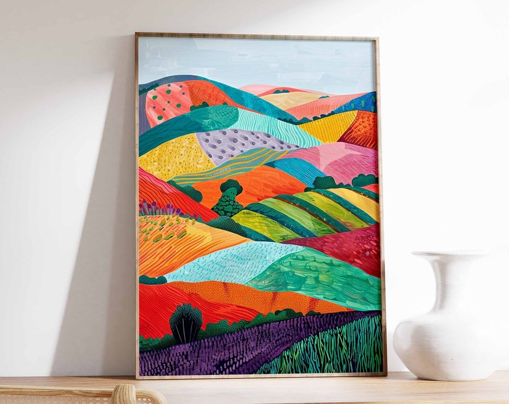 Mountain Wall Art Hill Poster Floral Print Botanical Art Fine Art Print